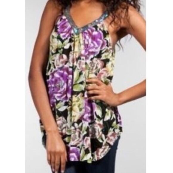 Free people | sequin floral tank top size M - Picture 7 of 7